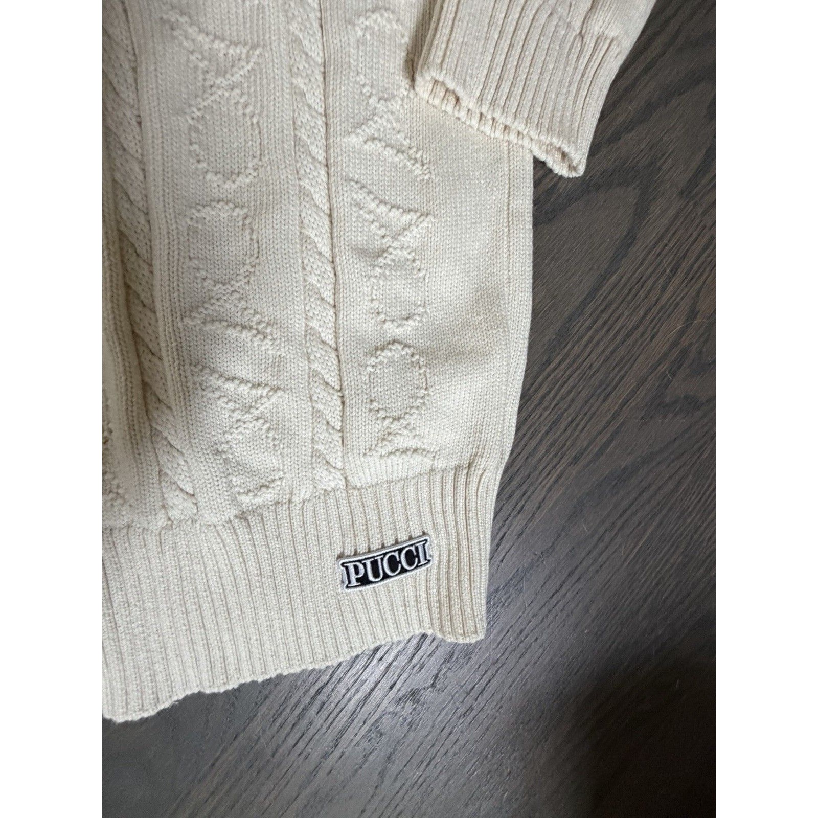 Pucci Junior Girls Cream Cable Knit Cardigan Sweater Size 12 Years Pu9a40 Nwt — image 4 of 8